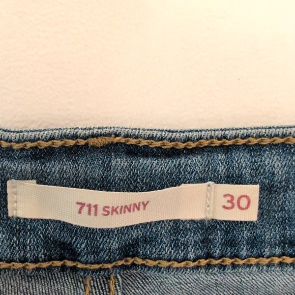 Levi's 711 Skinny Jeans - Women's Size 30 Light Blue - Picture 5 of 10